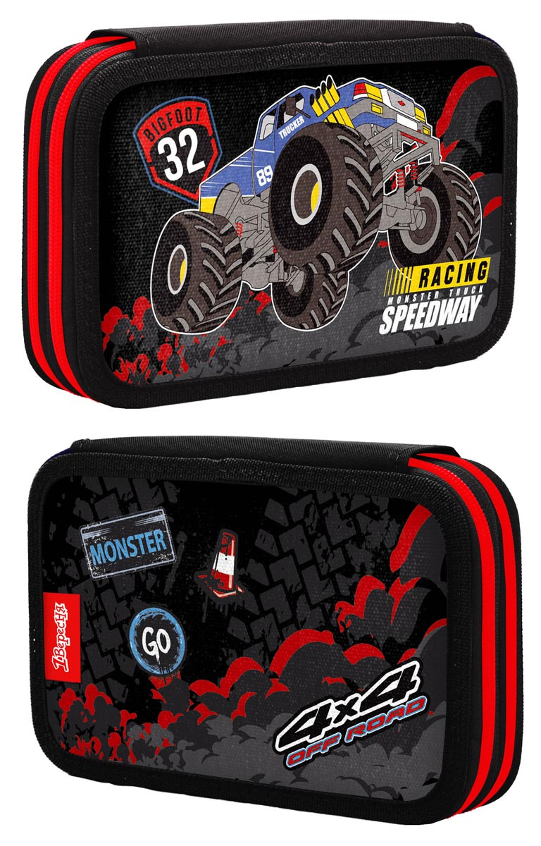 

Пенал-книжка твердый 1Вересня двойной HP-01 Monster Truck черный (532975)