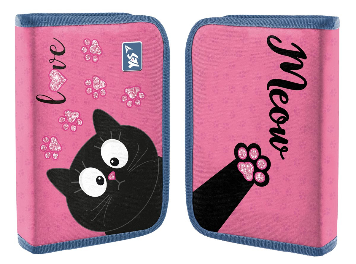 

Пенал-книжка твердый YES одинарный с двумя клапанами HP-04 Meow розовый (533070)