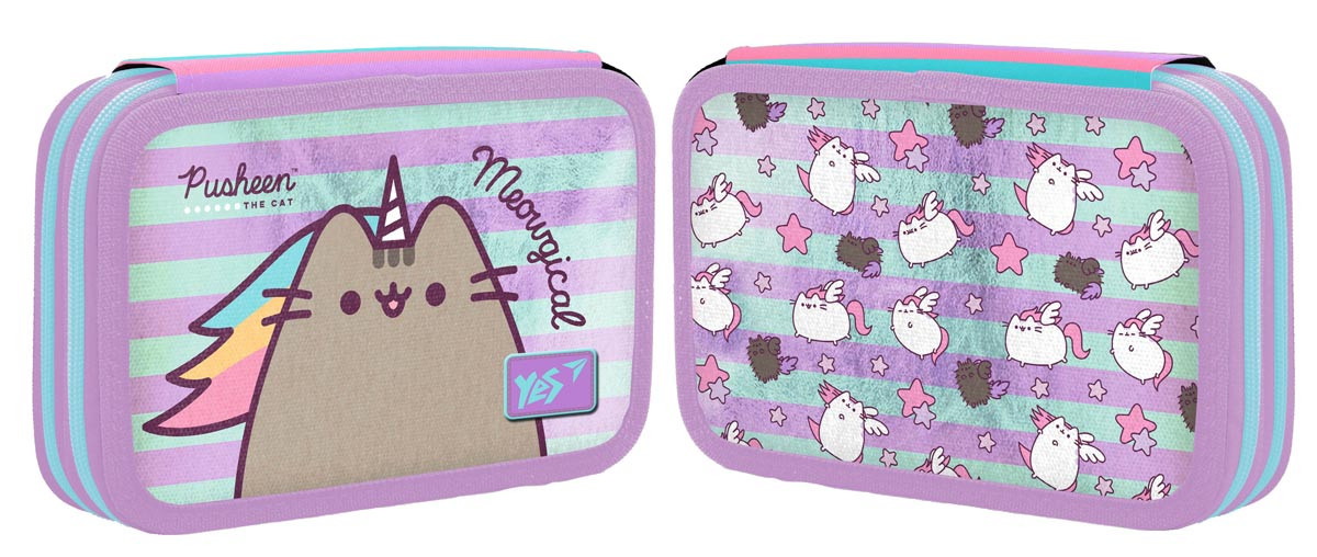 

Пенал-книжка твердый YES двойной HP-01 Pusheen сиреневый/бирюзовый (533091)