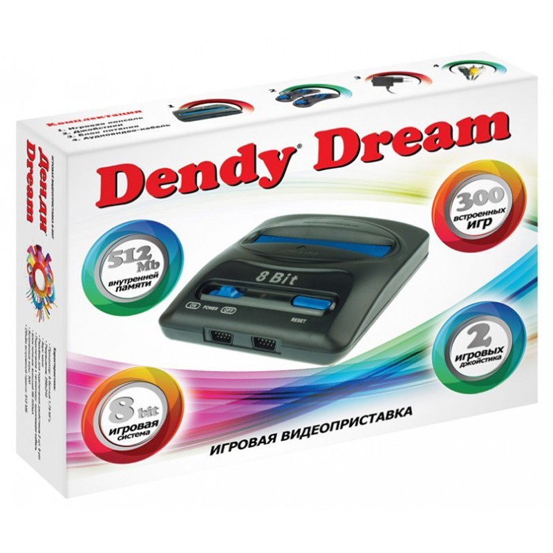 

Игровая приставка Dendy Dream / 300 встроенных игр 8 бит / поддержка картриджей Денди