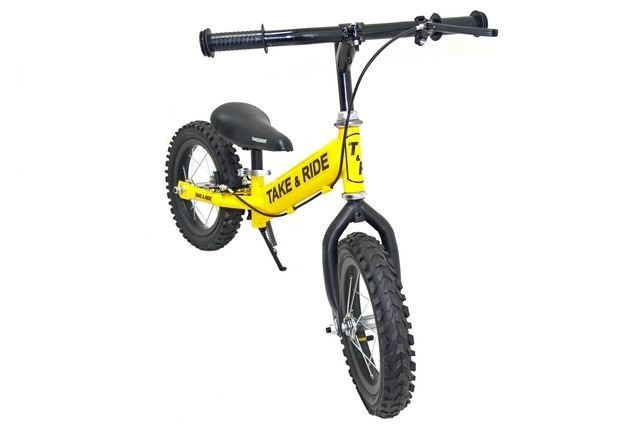 

Велобег детский Take&Ride на резиновых надувных колесах RB-50 Pro , с задним тормозом , желто-черный