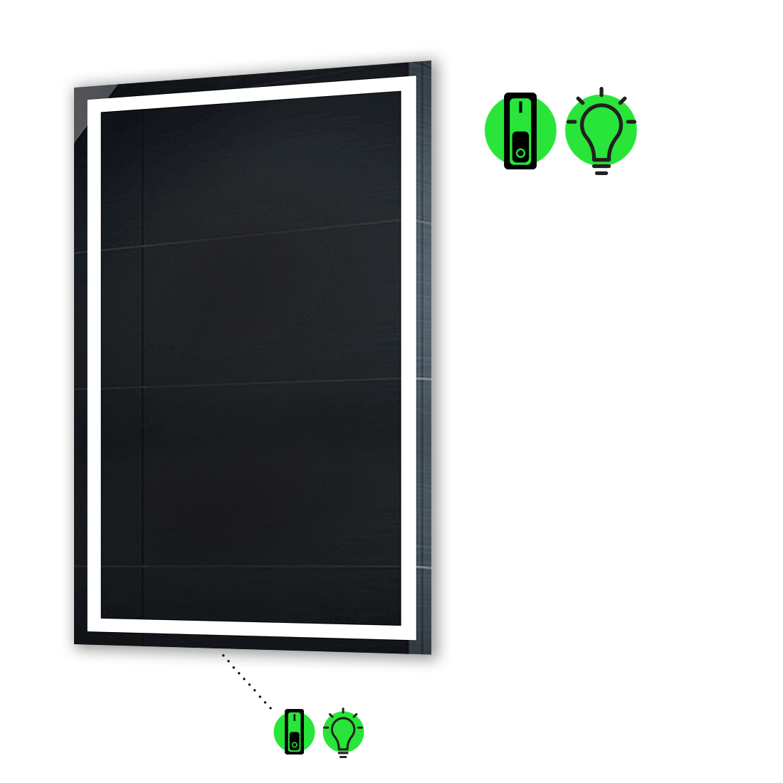 

LED-зеркало 80x90см, с механическим включателем, модель Karnet