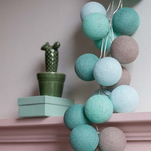 

Хлопковая гирлянда Cotton Ball Lights Mint