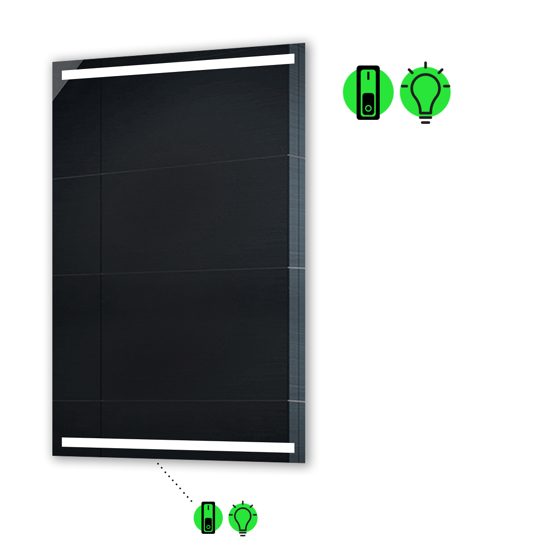 

LED-зеркало 80x100см, с механическим включателем, модель Adelita
