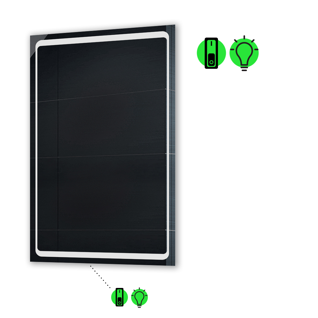 

LED-зеркало 70x110см, с механическим включателем, модель Emma