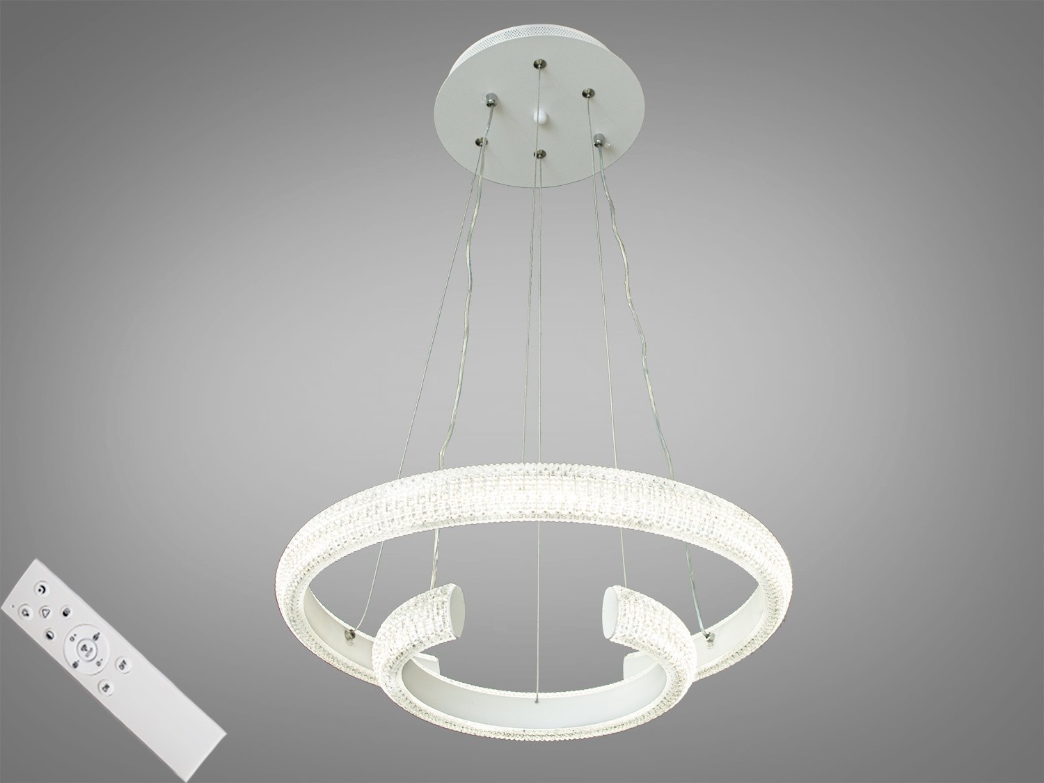 

Подвесная современная LED люстра AlexMosh с диммером 45W цвет белый (285)