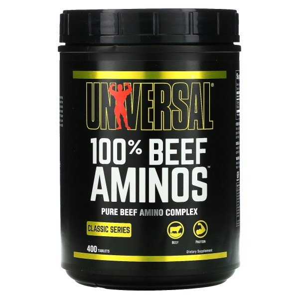 

Аминокислоты UNIVERSAL NUTRITION 100% BEEF AMINOS 400 таблеток