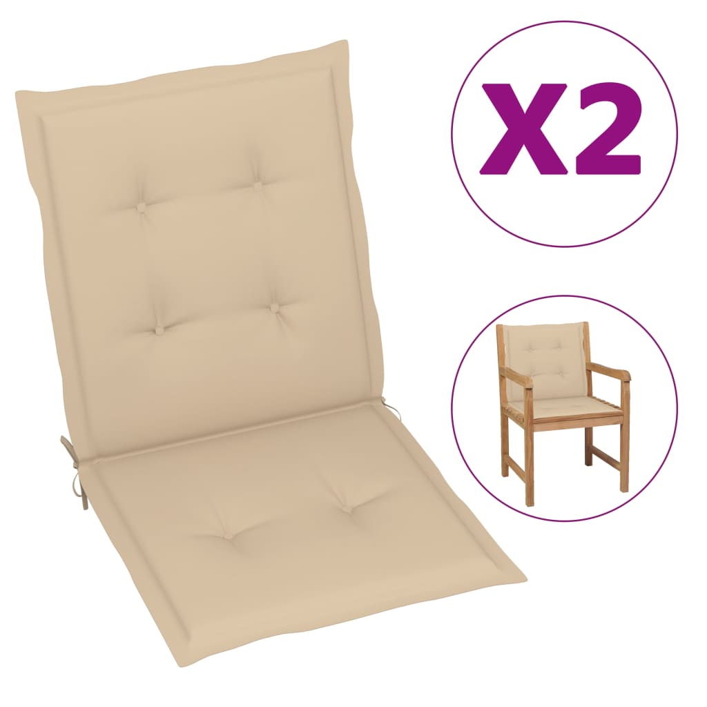 

Подушки для садового стільця Shumee 2 шт бежевий колір 100x50x3 см 47564