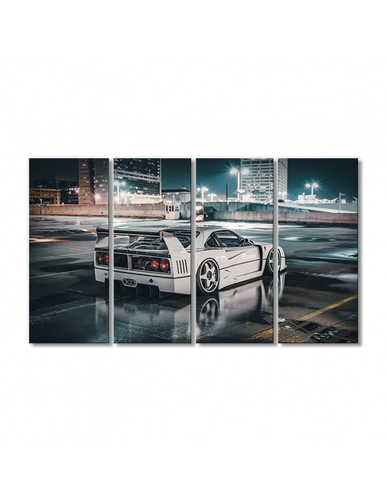 

Модульная картина Artel «Автомобиль Феррари F40 белая» 4 модуля 80x120 см