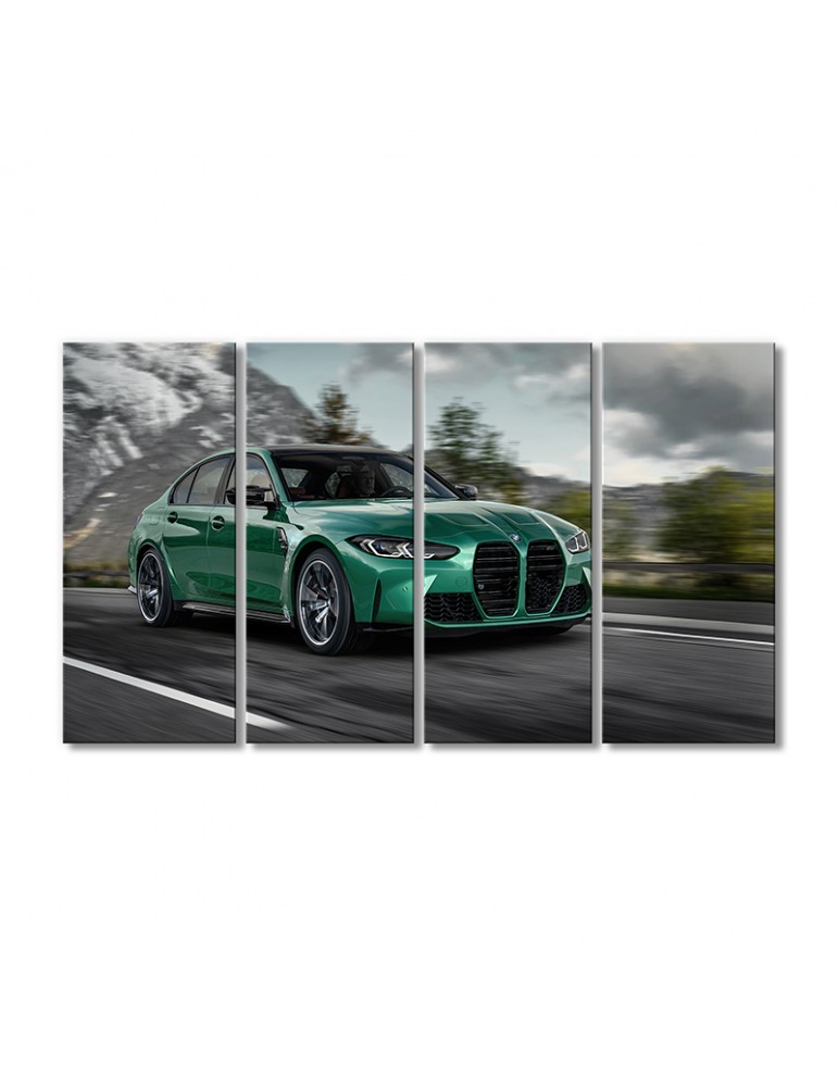 

Модульная картина Artel «Автомобиль БМВ M3 2020 зеленый» 4 модуля 60x90 см