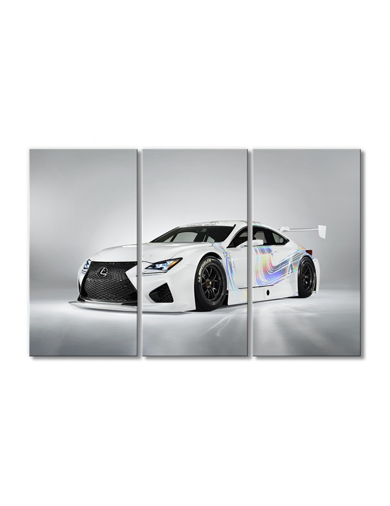 

Модульная картина Artel «Авто Лексус RC f gt3 бело-радужная» 3 модуля 50x75 см