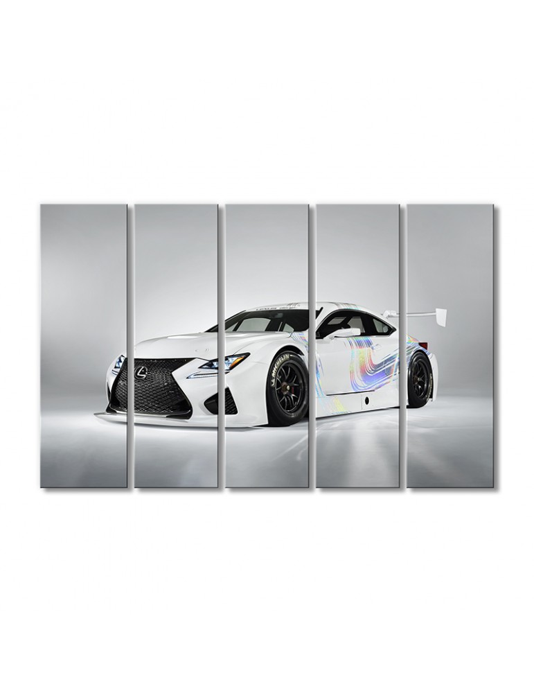 

Модульная картина Artel «Авто Лексус RC f gt3 бело-радужная» 5 модулей 80x120 см