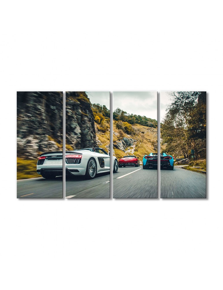 

Модульная картина Artel «Автомобили гоняют Ауди R8 V10» 4 модуля 80x120 см