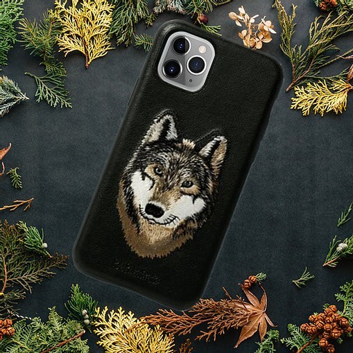 

Кожаный чехол Santa Barbara с вышивкой "Волк" для iPhone 11 Pro Max