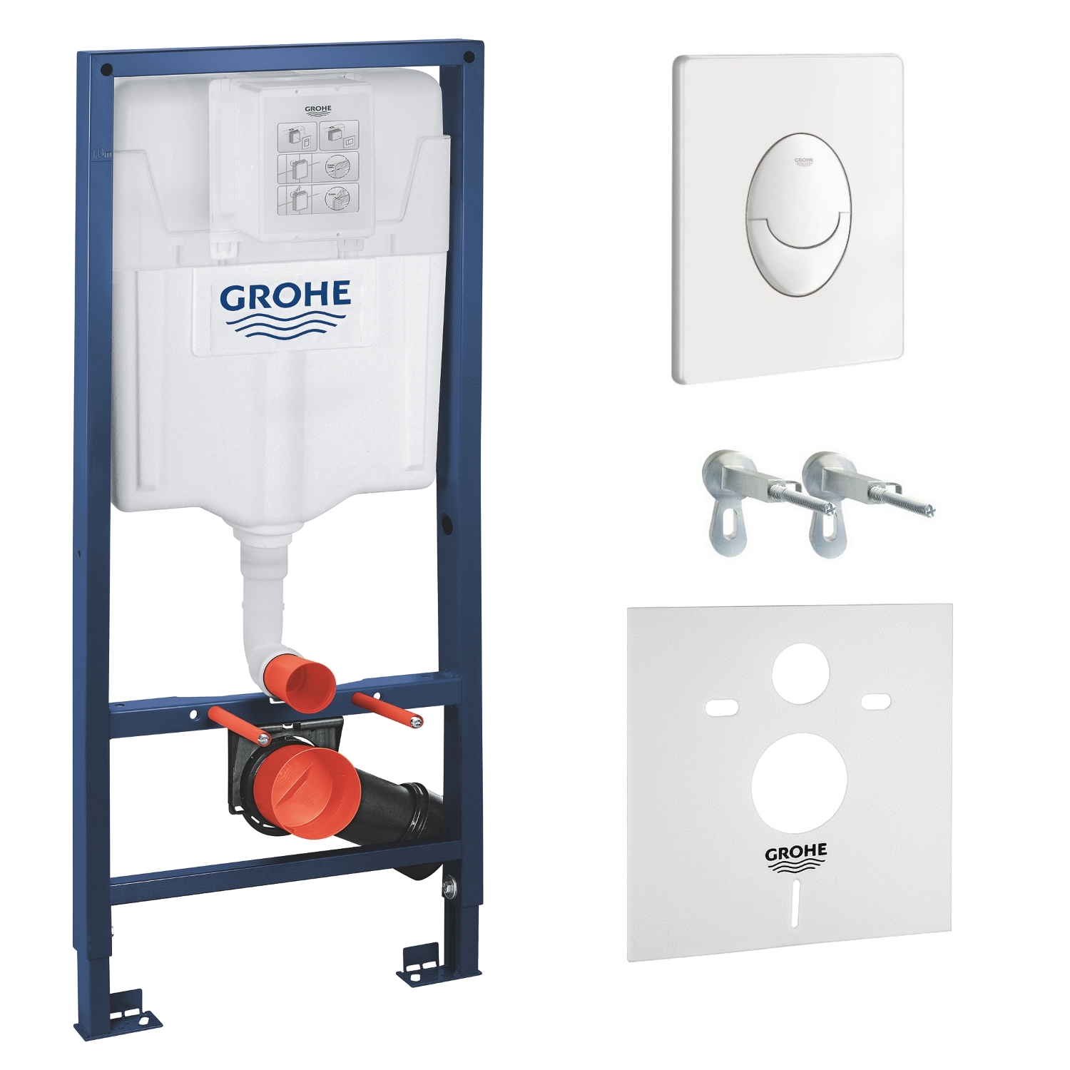 

Инсталляция для подвесного унитаза GROHE Rapid SL 38722001 + звукоизолирующая прокладка Белый