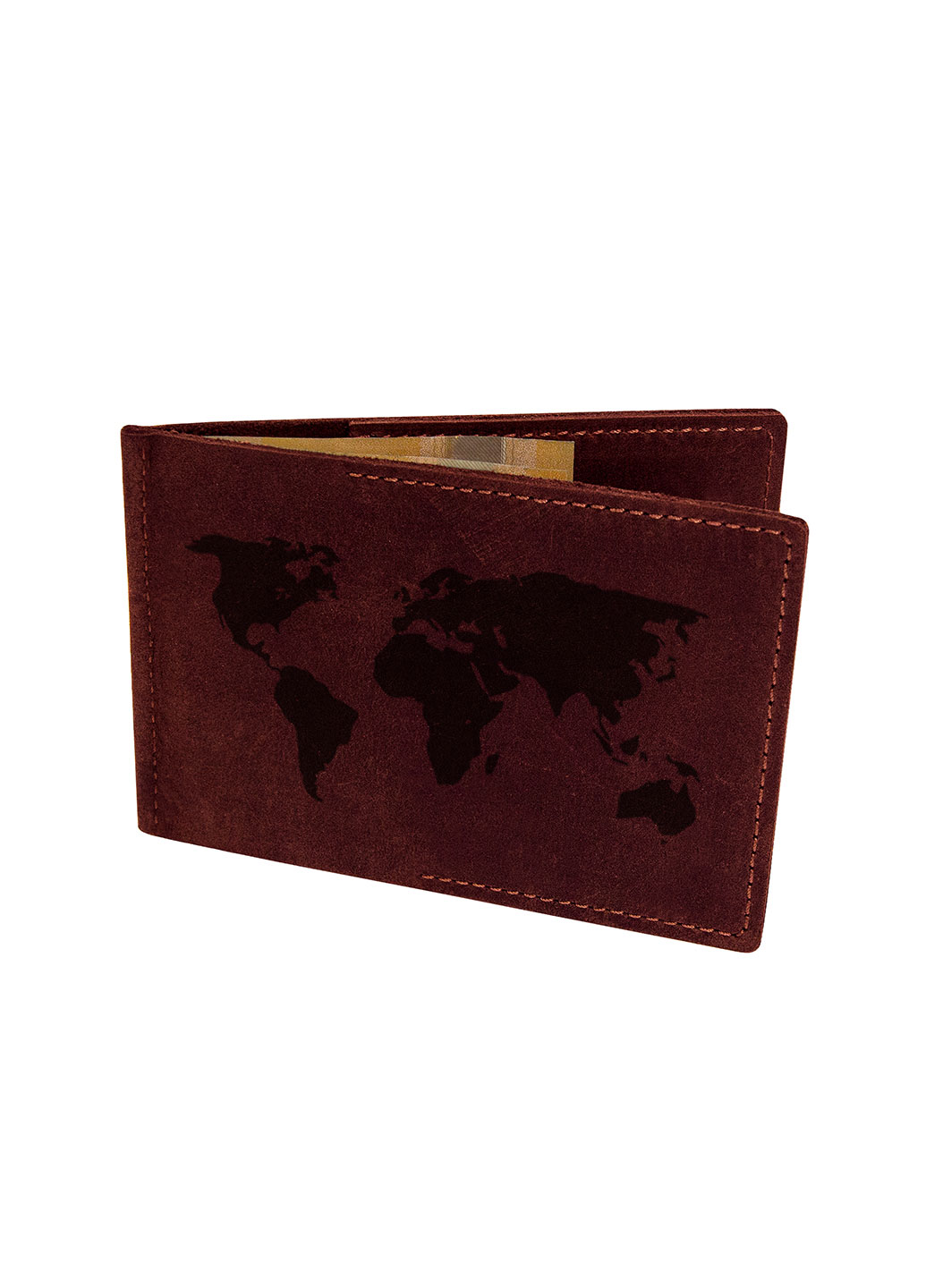 

Кожаный зажим для денег BermuD бордовый B 30-18Br-17-9