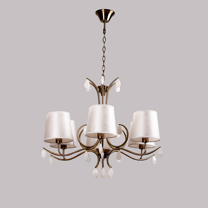 

Люстра підвісна з абажурами Light House SA-16044/6A AB+WT+WT E14 бронза