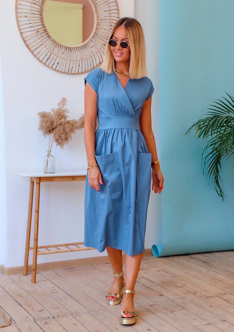 

Fashions • Летнее платье на запах Ирен Fashions - голубой (9380-фг, Fashions • Летнее платье на запах Ирен Fashions 42-44 голубой (9380-фг)