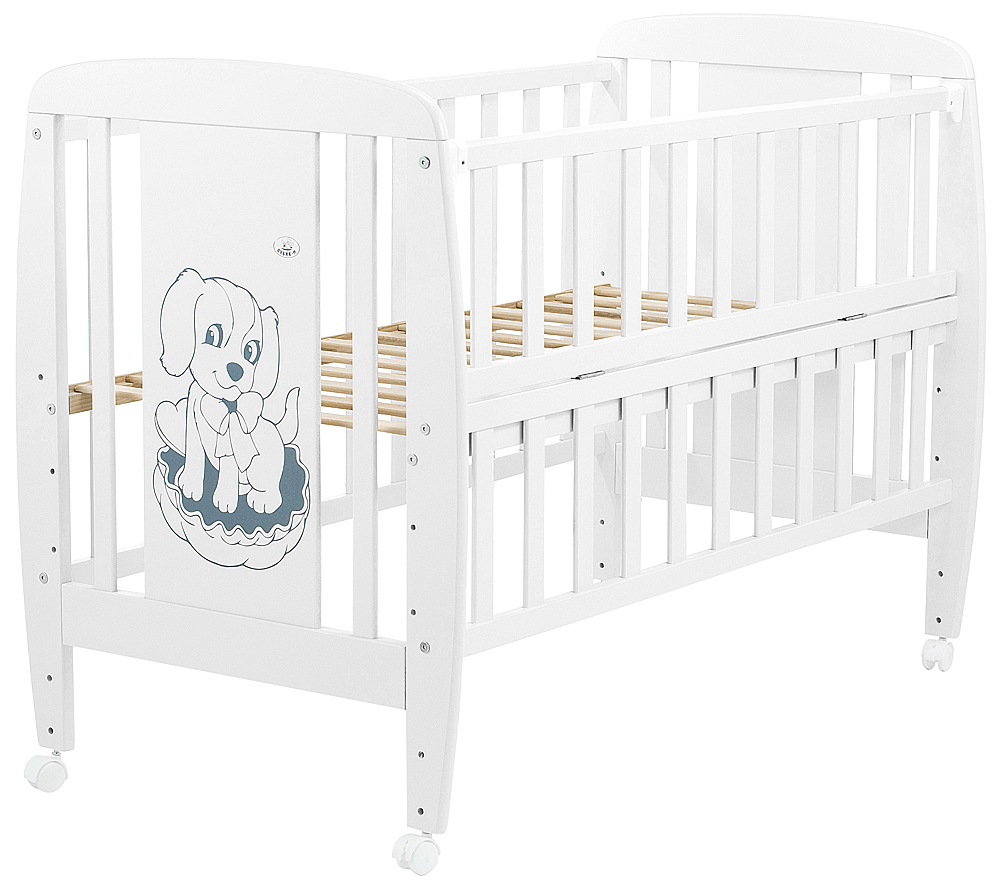 

Кровать Babyroom Собачка откидной бок, колеса DSO-01 бук белый