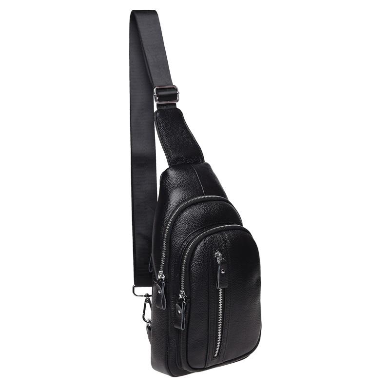 

Мужской кожаный рюкзак через плечо Keizer K15055-black
