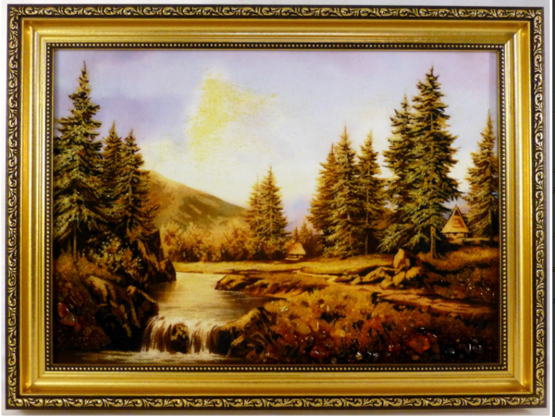 

Картина Пейзаж Река/горы/домики в лесу Present П-155 40*60