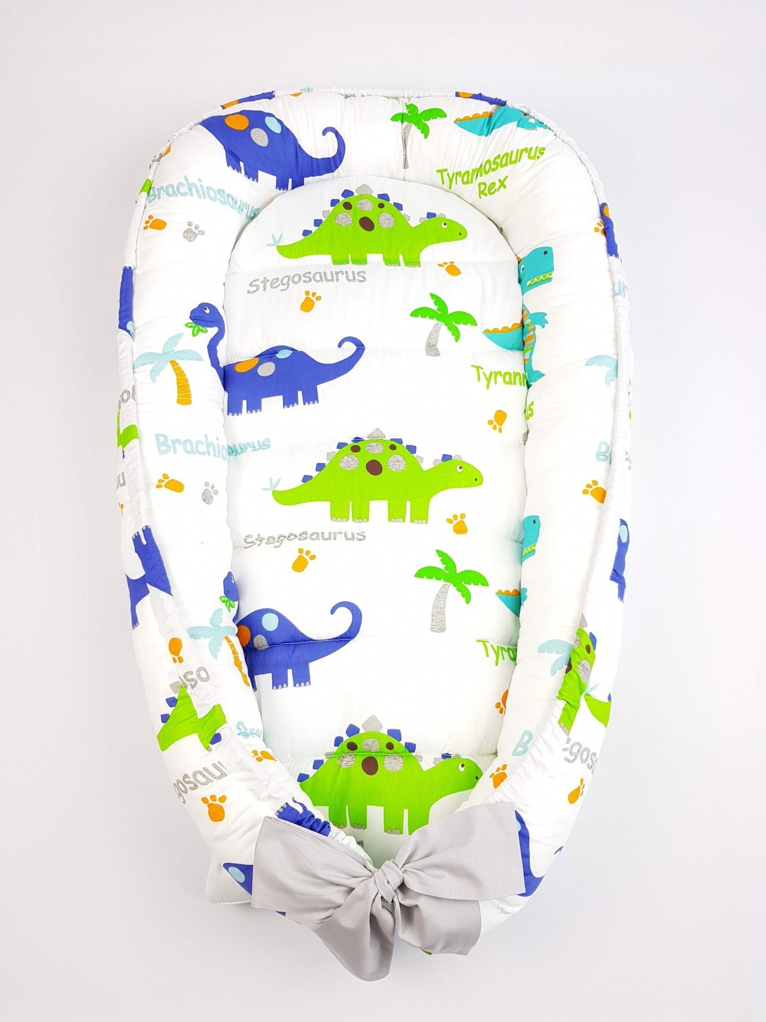 

Кокон-гнёздышко для новорожденного SD Studio Classic Динозавры на белом