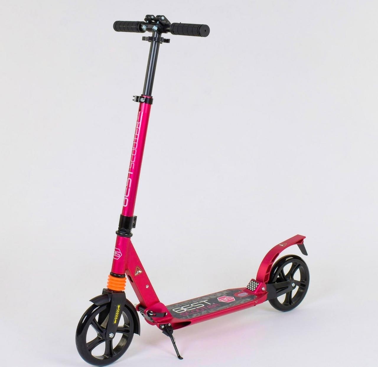 

Самокат алюминиевый Best Scooter, d колес - 20см, колеса PU черно розовый