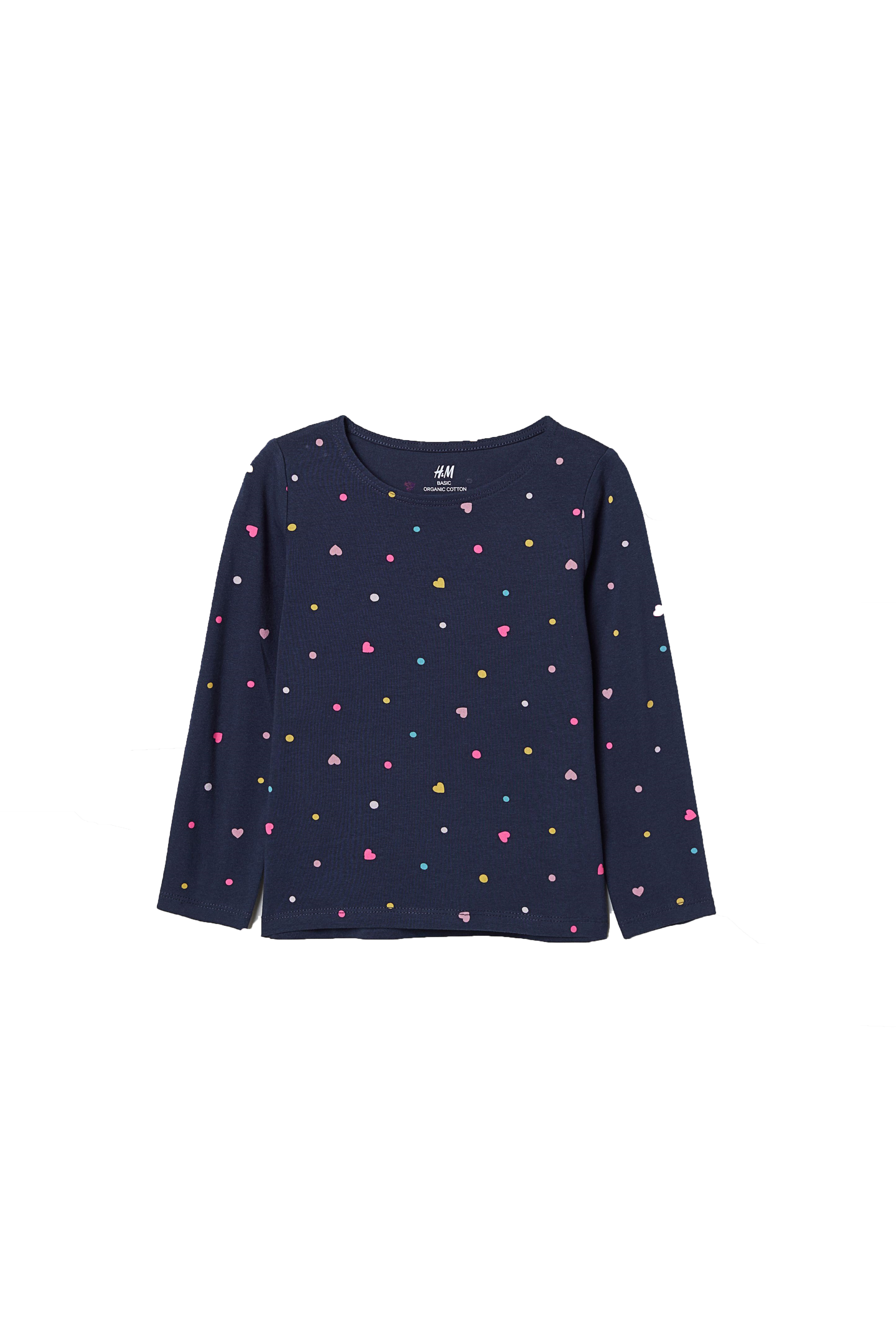 

Лонгслив H&M 98 104см темно синий сердечки 6204248