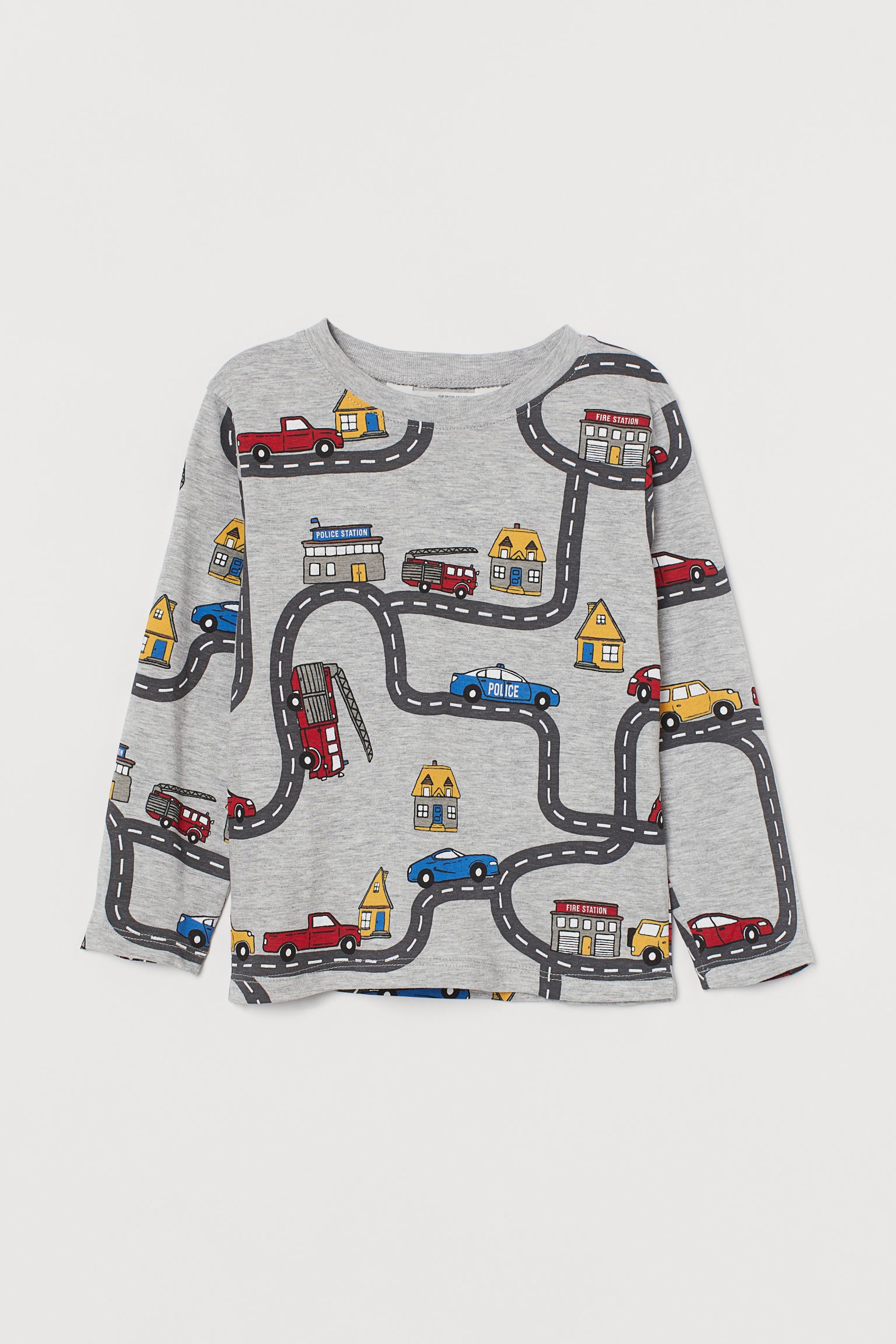 

Лонгслив H&M 98 104см серый машинки 20079071982