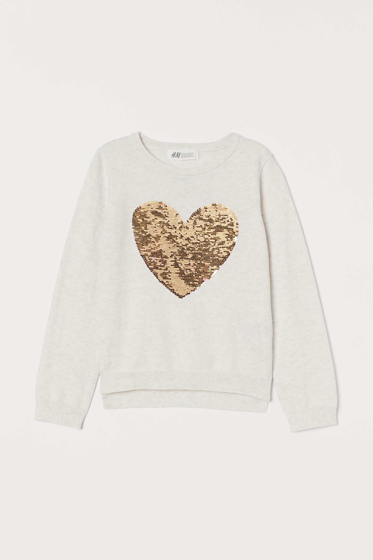 

Джемпер H&M 122 128см белый сердце 18047398890