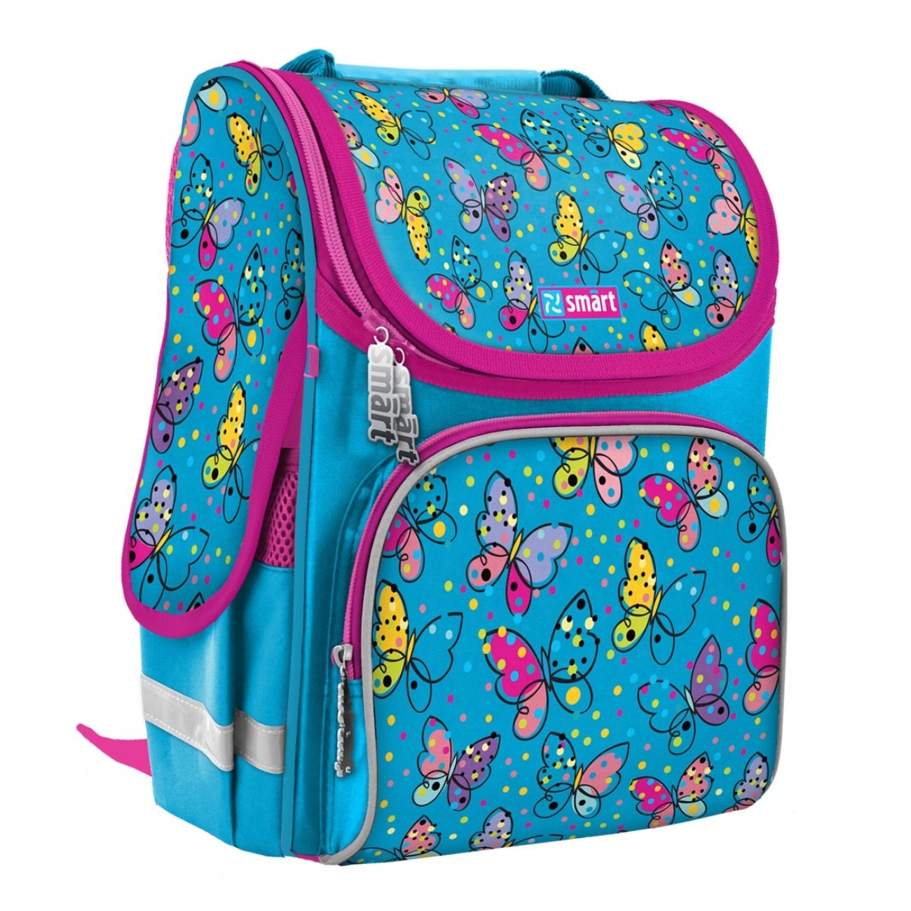 

Рюкзак шкільний каркасний SMART PG-11 Bright butterfliesl 10 л блакитний 557723