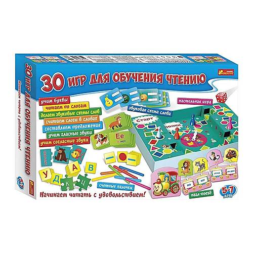

Большой набор "30 игр для обучения чтению" рус Ранок (12120112Р)