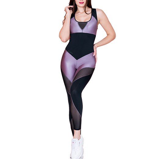 

Комбинезон для фитнеса F241-C24 TotalFit XS Черно-сиреневый