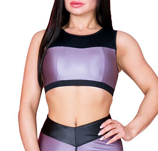 

Топ для фитнеса T101-C24 TotalFit M Черно-сиреневый