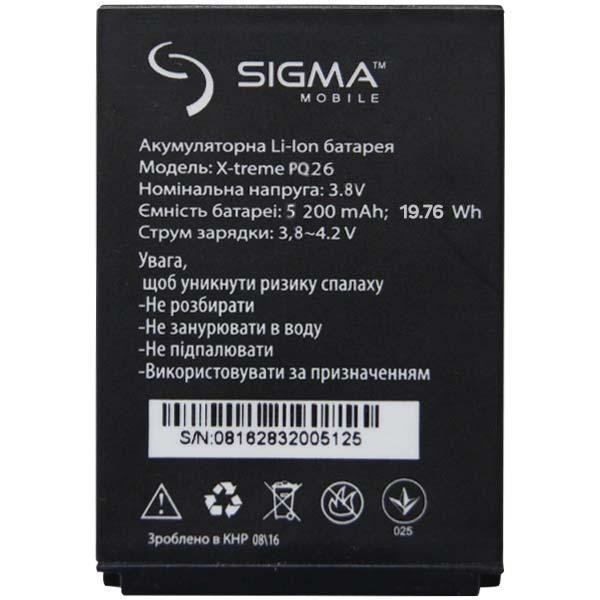 

Аккумулятор для Sigma X-style PQ26 (5200 mAh 3.8V)