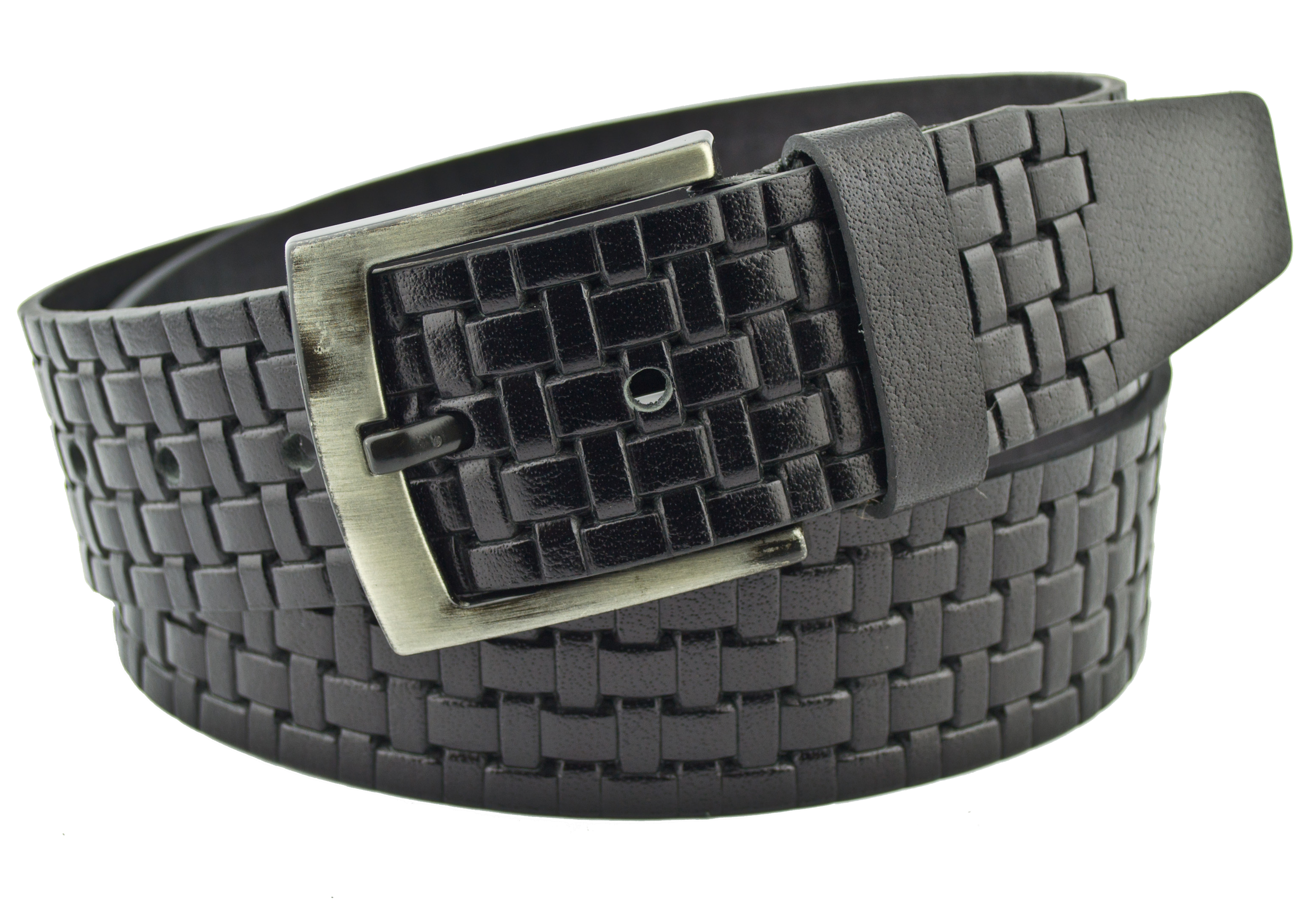 

Мужской кожаный ремень Real Leather 4,5 см для джинсов черный 110-135 см