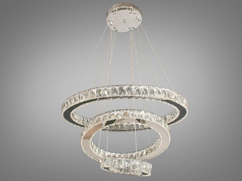 

Люстра Хрустальная светодиодная люстра-подвес 7201F/650+400+200, 80W (LI400225)