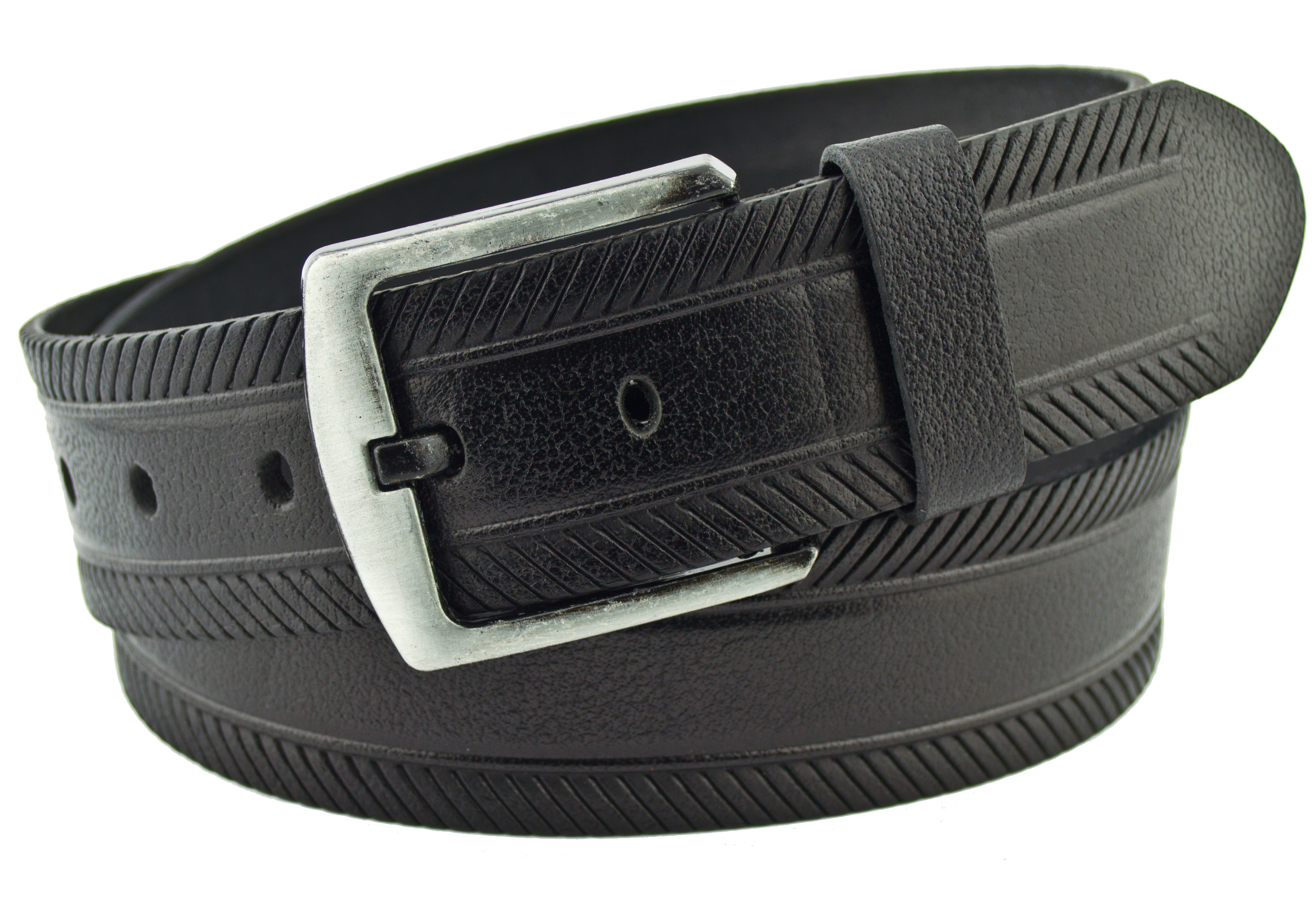 

Мужской кожаный ремень Real Leather 4,5 см для джинсов черный 110-135 см
