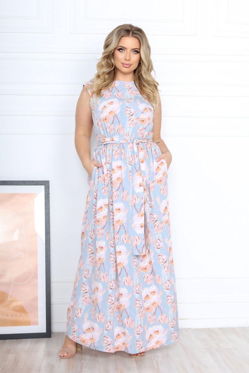 

Платье макси с цветочным принтом Фасон 33836_46-48 46-48