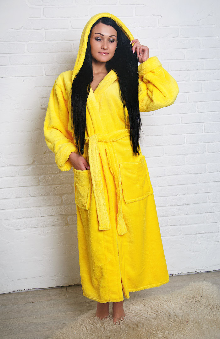 

Халат женский махровый длинный Желтый (Турция) Tomiko 1023 yellow XL (1427)