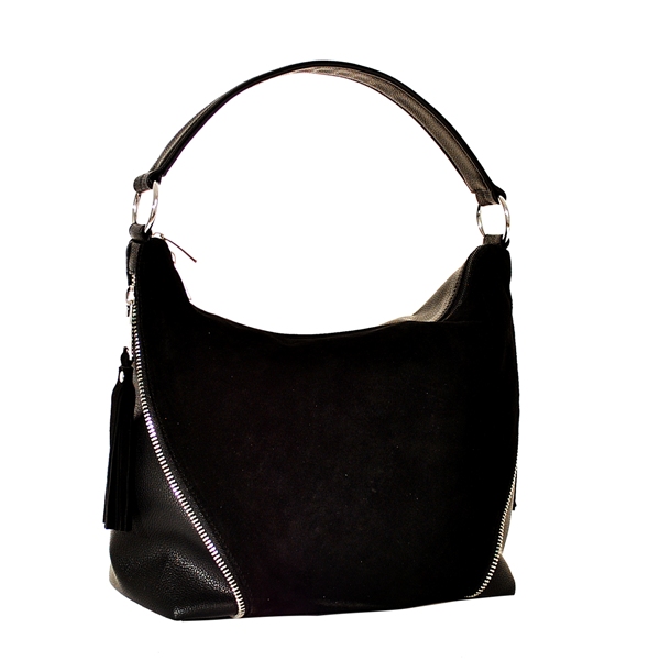 

Женская замшевая сумка 0678 черная