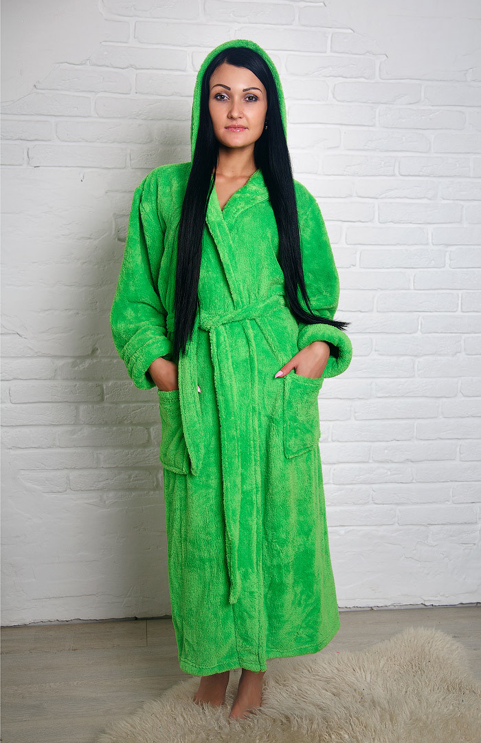 

Халат женский махровый длинный Зеленый (Турция) Tomiko 1023 green XL (1431)