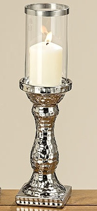 

Подсвечник Prue керамические h36см d10см Present 1002827 серебро