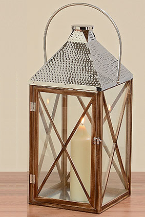 

Подсвечник фонарь Pisek 24x24x55cм Present 3271700М Коричневый