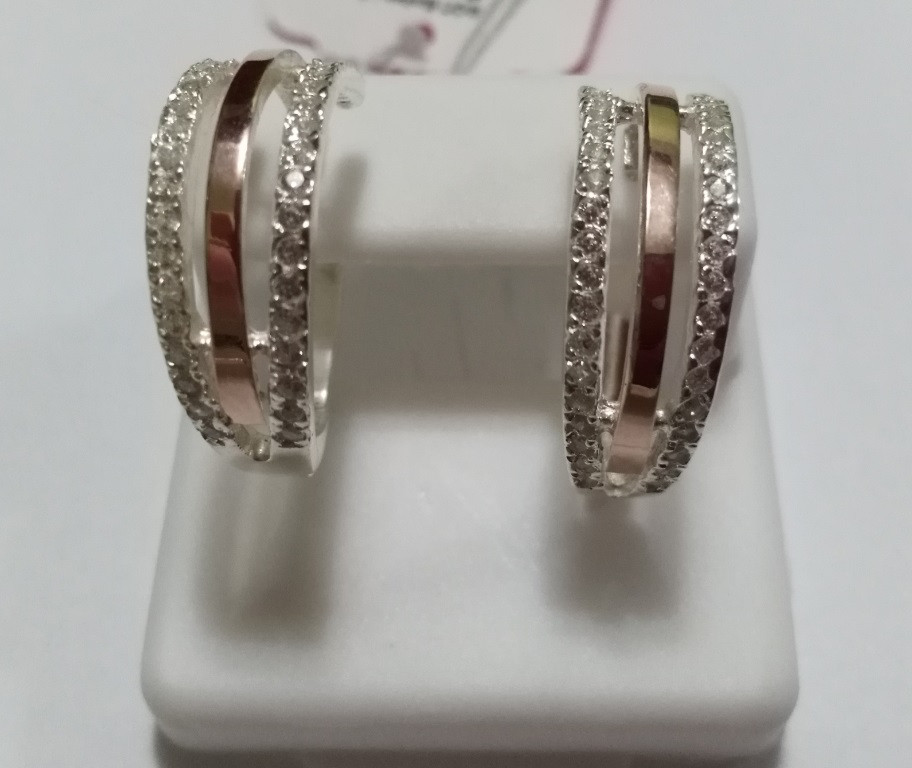 

Серьги из серебра и золота Романтик, 0432.10