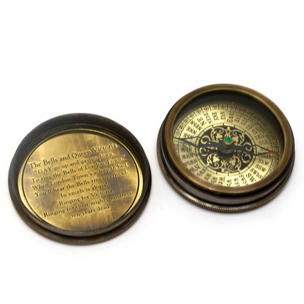 

Компас морской бронзовый "Victorian pocket compas"(D-6, H-2 см) Darshan
