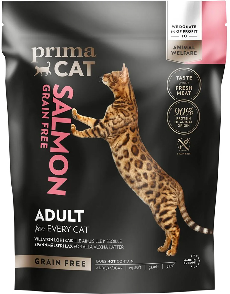 

Сухой беззерновой корм для взрослых котов PrimaCat Grain Free Salmon с лососем 1.4 кг