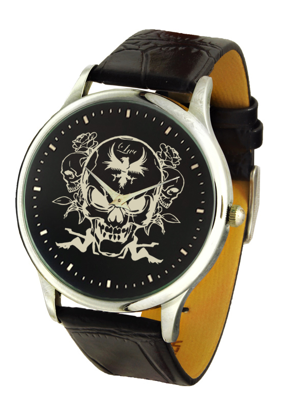 

Мужские наручные часы Череп (Men 65 silver Skull Love Ride)