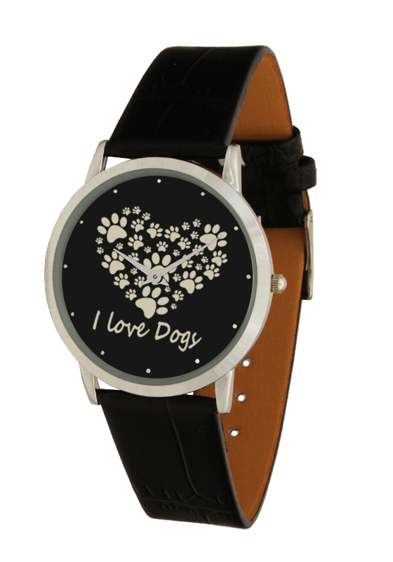 

Часы унисекс Я люблю Собак (Slim 126 silver I love dogs)