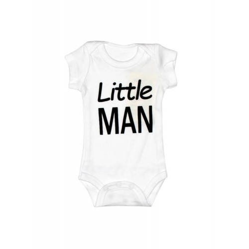 

Бодик белый Little man с короткими рукавами MISHKA 1595 Размер 56